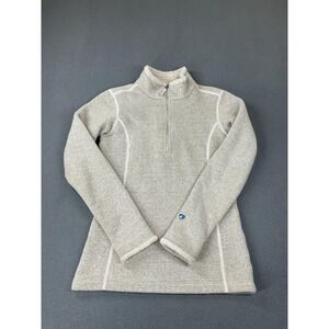 Kuhl Pullover Womens XS Gray Sherpa Fleece 1/4 Zip Mock Neck Thermal Top